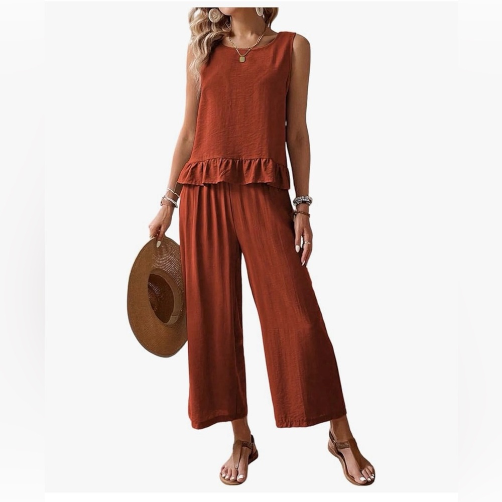 SHEIN Terracotta Sleeveless Jumpsuit
